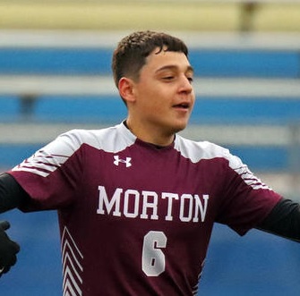 Gio Alvarez celebrates his third goal in the Sectionals Semi-final game.