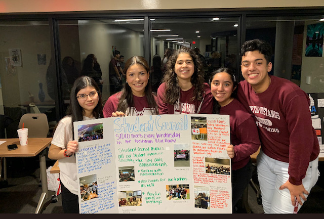 Student Council advertises its club at the Incoming 8th Graders Activities Fair in the Freshman Academy.