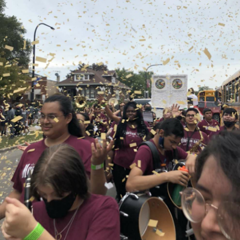 Morton 201 students celebrate during the annual Homecoming parade.