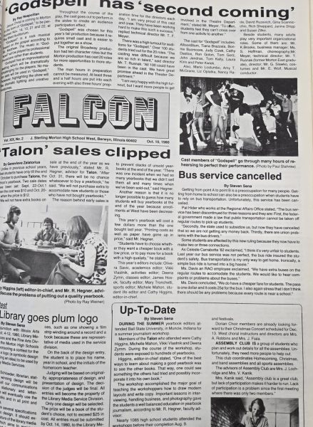 A look at the front page of the Falcon newspaper from October 10-24th, 1980.
