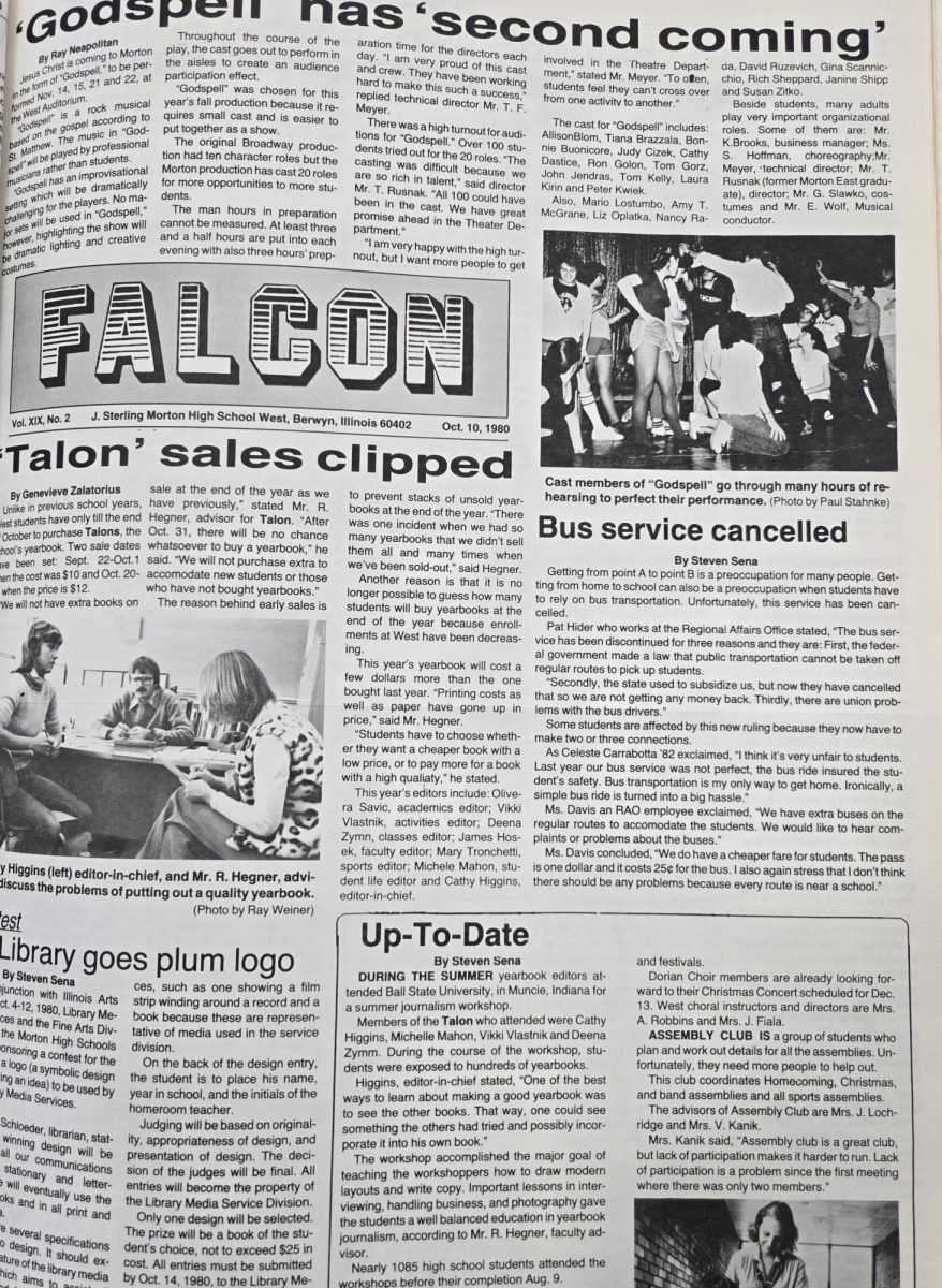 A look at the front page of the Falcon newspaper from October 10-24th, 1980.